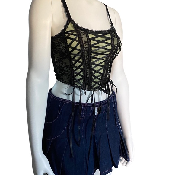 Delia’s by DollsKill | NWT’s lace corset cropped tank/ bralette grunge whimsy - Picture 3 of 7